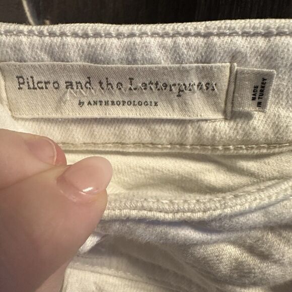Anthropologie Pilcro and the Letterpress White High Rise Slim Jeans Sz 30 C14 - Picture 4 of 13